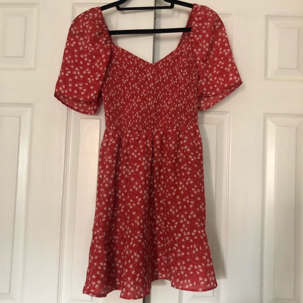 Abercrombie Flutter Sleeve Smocked Mini Dress NWT